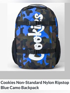 Cookies Non-Standard Nylon Ripstop Blue Camo Backpack - Smellproof